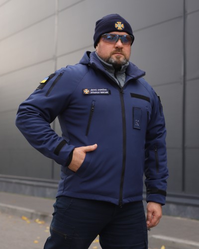 Куртка Хантер Софтшелл фліс на сітці синя для ДСНС 40-42/3 40-42/3