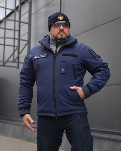 Куртка Хантер Софтшелл фліс на сітці синя для ДСНС 40-42/3 40-42/3