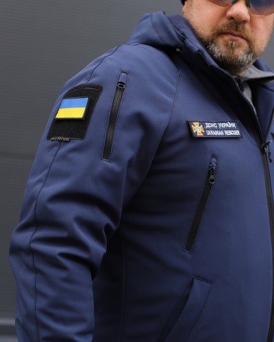 Куртка Хантер Софтшелл фліс на сітці синя для ДСНС 40-42/3 40-42/3