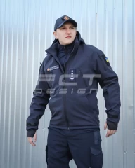 Куртка Хантер Софтшелл фліс на сітці синя