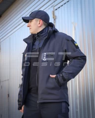 Куртка Хантер Софтшелл фліс на сітці синя