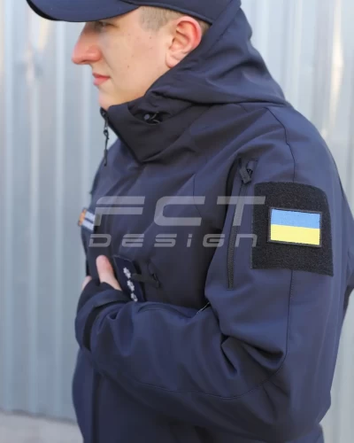 Куртка Хантер Софтшелл фліс на сітці синя 40-42/3 40-42/3