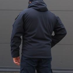 Куртка тактическая демисезонная Хантер темно-синяя Софтшелл для ДСНС