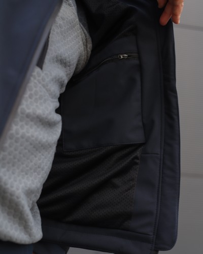 Куртка тактическая демисезонная Хантер темно-синяя Софтшелл для ДСНС 40-42/3