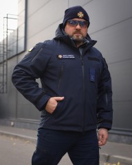 Куртка тактическая демисезонная Хантер темно-синяя Софтшелл для ДСНС