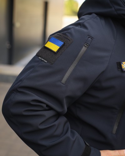 Куртка тактическая демисезонная Хантер темно-синяя Софтшелл для ДСНС 40-42/3