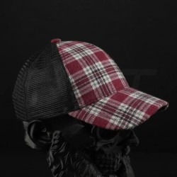 Кепка бейсболка FCT літня в клітинку з сіткою червона (9 номер)  