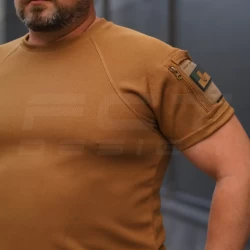 Футболка тактическая Комбат с карманом CoolPass койот