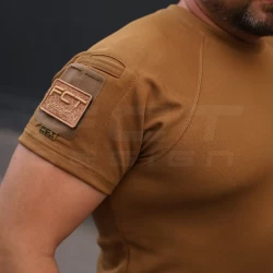 Футболка тактическая Комбат с карманом CoolPass койот