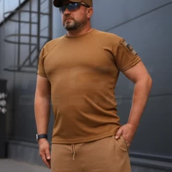 Футболка тактическая Комбат с карманом CoolPass койот