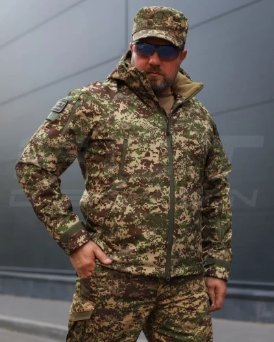 Куртка Хантер Софтшелл фліс на сітці Хижак Піксель G-0822 40-42/3 40-42/3