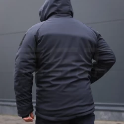 Куртка тактична зимова Хантер темно-синя Софтшел для ДСНС термофліс