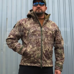 Куртка Хантер Софтшелл флис на сетке Хищник