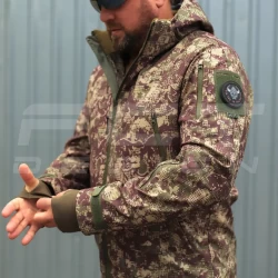 Куртка Хантер Софтшелл флис на сетке Хищник