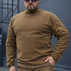 Кофта фліс соти Гексагон лонгслів Койот