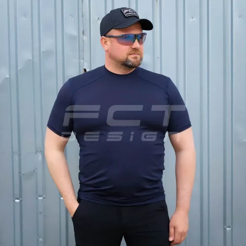 Футболка тактична джерсі стрейч темно-синя 44 44