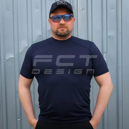 Футболка тактична джерсі стрейч темно-синя 44 44