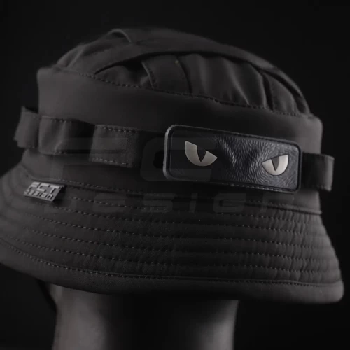 Панама тактична Софтшелл демісезонна з велкро панеллю Чорна 56 56