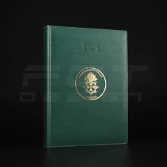 Блокнот щоденник НГУ А4 зелений із тисненням датований на 2025 рік
