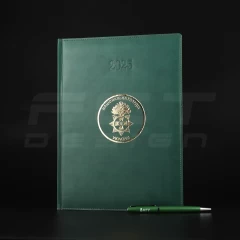 Блокнот щоденник НГУ А4 зелений із тисненням датований на 2025 рік