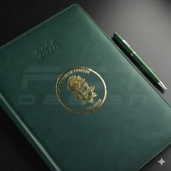 Блокнот щоденник НГУ А4 зелений із тисненням датований на 2026 рік