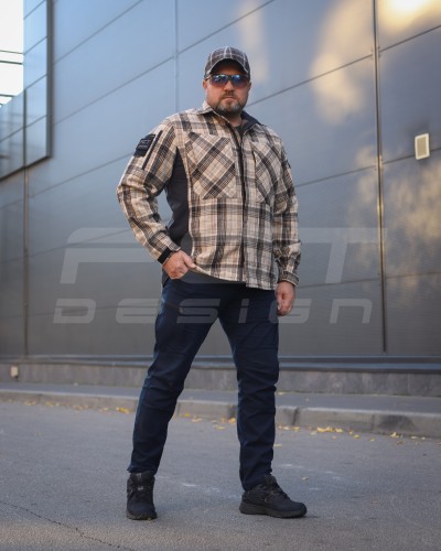 Тактическая милитари Рубашка FCT зимняя утепленная в клетку Койот флис подкладка (25 номер) 40-42/3