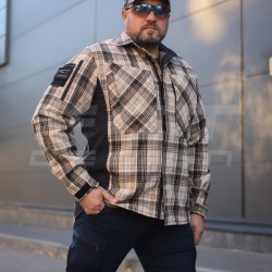 Тактическая милитари Рубашка FCT зимняя утепленная в клетку Койот флис подкладка (25 номер)