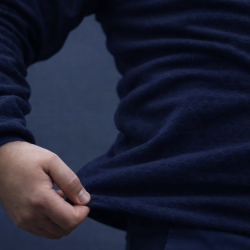 Кофта фліс соти Гексагон лонгслів Темно-синя