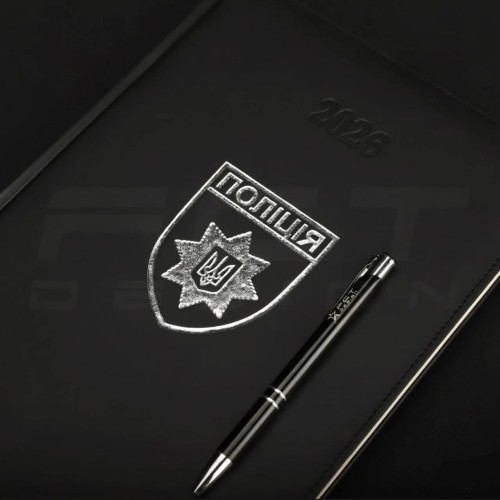 Блокнот щоденник Поліція А4 з тисненням датований на 2026 рік 21х29,7 см 21х29,7 см
