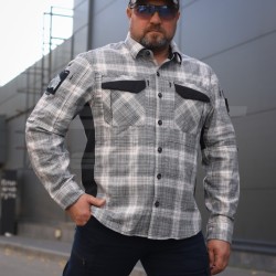 Тактическая милитари Рубашка FCT Blackbeard летняя в клетку Бело-серая (15 номер)