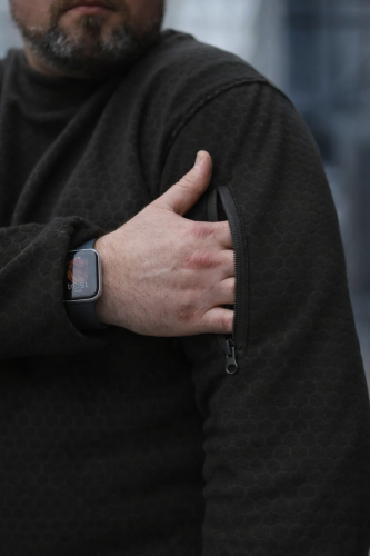 Кофта фліс соти Гексагон лонгслів Чорна 40-42/3 40-42/3