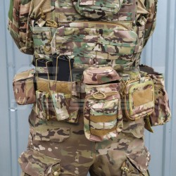 Ремень пояс тактический модульный с итогами MOLLE Multicam