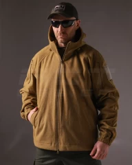 Куртка Хантер флісова на мембрані непромокаюча койот