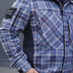 Тактична мілітарі Сорочка FCT демісезон утеплена в клітинку блакитно-рожева (8 номер)