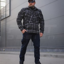 Тактична мілітарі Сорочка FCT демісезон утеплена в клітинку чорно-біла (27 номер)