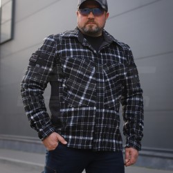 Тактична мілітарі Сорочка FCT демісезон утеплена в клітинку чорно-біла (27 номер)