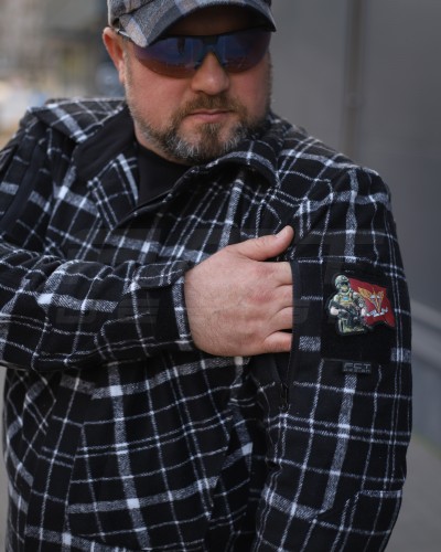 Тактична мілітарі Сорочка FCT демісезон утеплена в клітинку чорно-біла (27 номер) 40-42/3 40-42/3