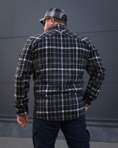 Тактична мілітарі Сорочка FCT демісезон утеплена в клітинку чорно-біла (27 номер) 40-42/3 40-42/3