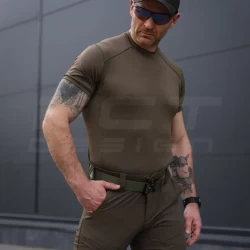 Футболка влагоотводящая Джерси антистатик хаки 