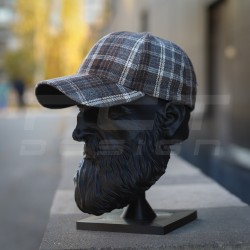 Кепка бейсболка FCT утеплена в клітинку коричнева (1 номер)