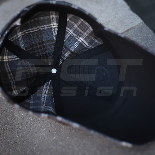 Кепка бейсболка FCT утеплена в клетку коричневая (1 номер) 58