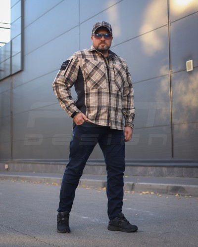 Тактична мілітарі Сорочка FCT демісезон утеплена в клітинку жовто-коричнева (29 номер) 40-42/3 40-42/3