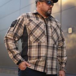 Тактична мілітарі Сорочка FCT демісезон утеплена в клітинку жовто-коричнева (29 номер)