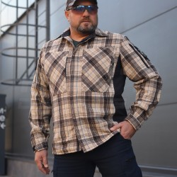Тактична мілітарі Сорочка FCT демісезон утеплена в клітинку жовто-коричнева (29 номер)