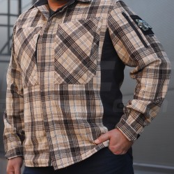Тактична мілітарі Сорочка FCT демісезон утеплена в клітинку жовто-коричнева (29 номер)
