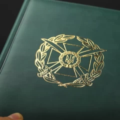 Блокнот щоденник ЗСУ хакі А5 з тисненням золото