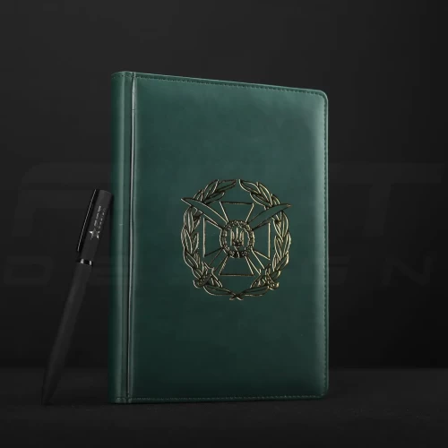 Блокнот щоденник ЗСУ хакі А5 з тисненням золото 14,8 х21 см 14,8 х21 см