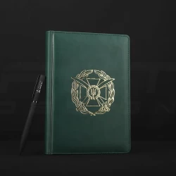 Блокнот дневник ВСУ хаки А5 с тиснением золото