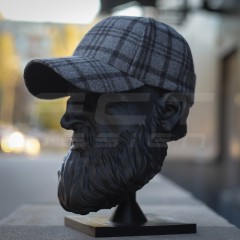 Кепка бейсболка FCT утеплена в клетку серая (2 номер)