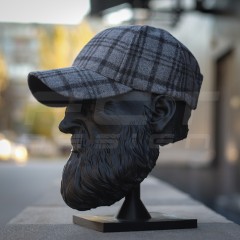 Кепка бейсболка FCT утеплена в клетку серая (2 номер)